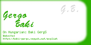 gergo baki business card