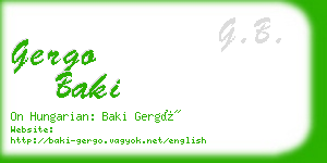 gergo baki business card